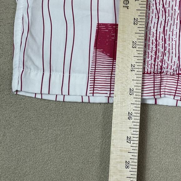 Flan Shirt Mens XS White Graphic Print Short Sleeve Chest Pocket‎ Relaxed - Picture 6 of 10